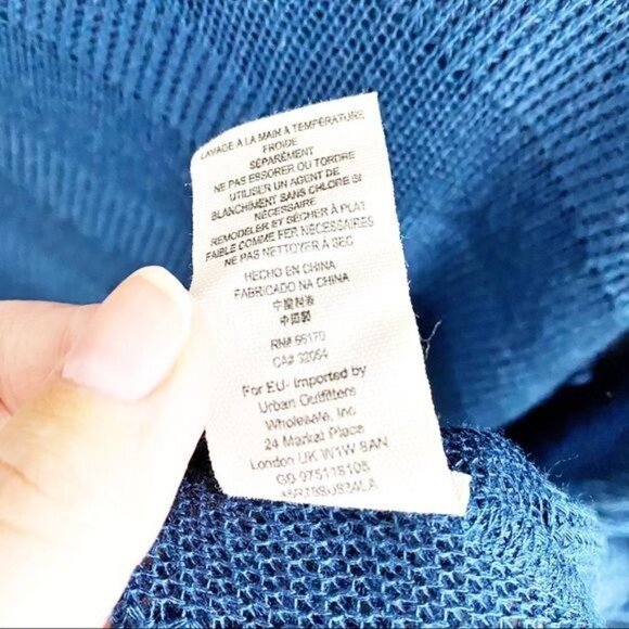 Free People We The Free Faux Wrap Striped Knit Blue Tunic Top - Picture 5 of 7